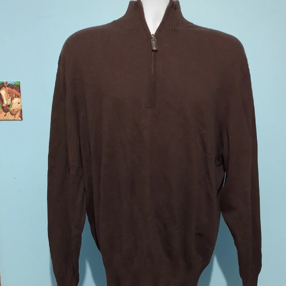 Daniel Cremieux Dark Brown Zip-Up Sweater